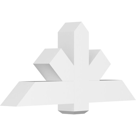 Ekena Millwork Kennewick Architectural Grade PVC Gable Bracket, 48"W x 22"H x 6"D x 6"F, 11/12 Pitch GBP048X22X0606KEN00